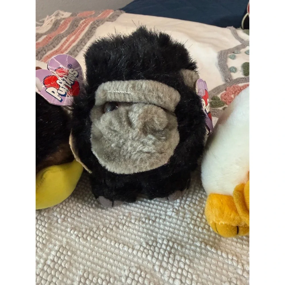 Vintage Swibco Puffkins Plush Lot Turkey Gorilla Duck Bean Bag Toys NWT
